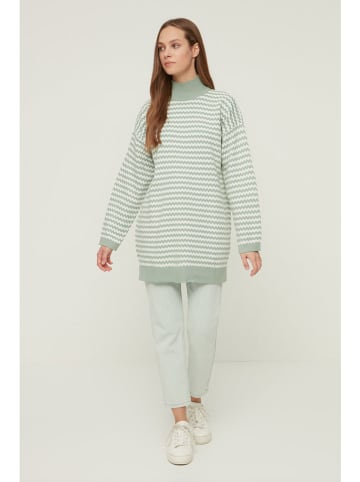 Trui wit/groen