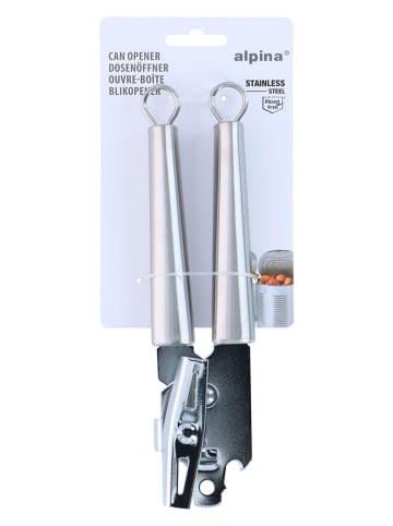 Otwieracz w kolorze srebrnym do puszek - wys. 21 cm