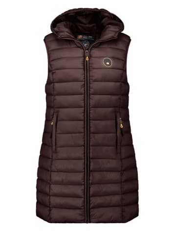 Doorgestikte bodywarmer "Vatikamapeak" bruin