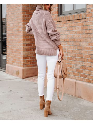 Rollkragenpullover in Rosa