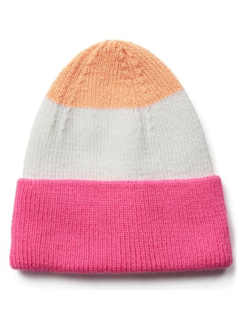 Czapka beanie "Agan" w kolorze różowo-biało-pomarańczowym