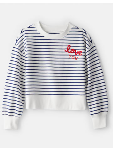 Sweatshirt in Weiß/ Dunkelblau