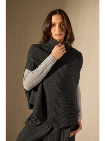 Kasjmieren poncho "Gache" antraciet