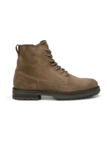 Leder-Boots in Taupe