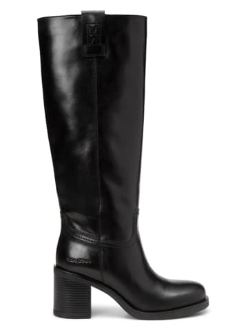 Leder-Stiefel in Schwarz