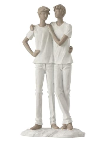 Figurka dekoracyjna w kolorze biało-szarobrązowym - 13,5 x 26 cm