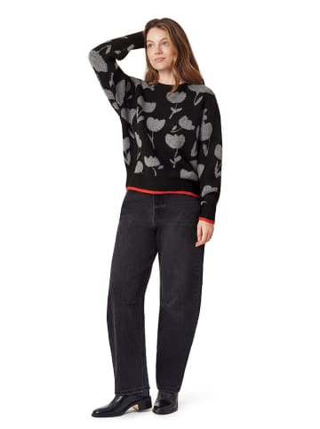Sweter w kolorze szaro-czerwono-czarnym