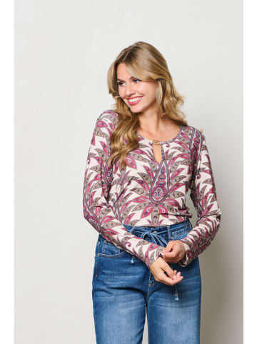 Longsleeve "Vigo" wit/roze