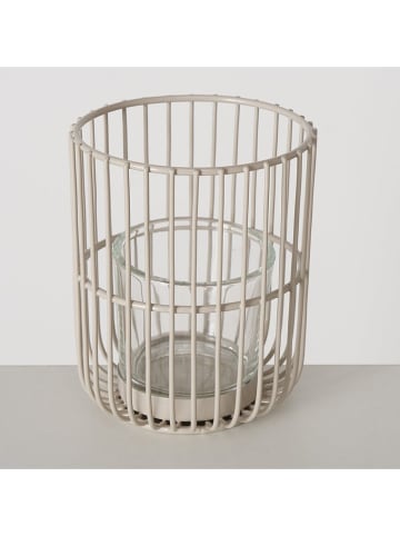 2er-Set: Windlichter "Cindy" in Beige