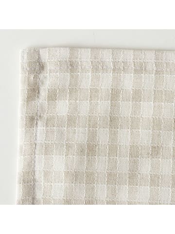 Tischläufer "Checks" in Beige - (L)140 x (B)40 cm