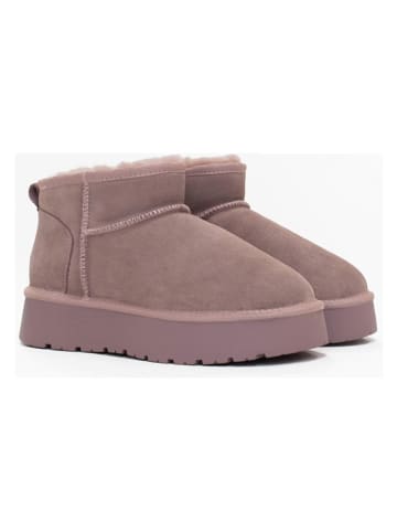 Leren boots "Mina" lichtroze