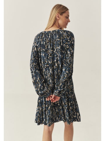 Jurk donkerblauw/beige