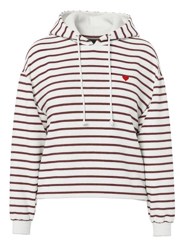 Hoodie "Chilli" in Braun/ Weiß