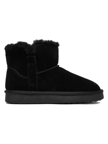 Leder-Winterboots in Schwarz