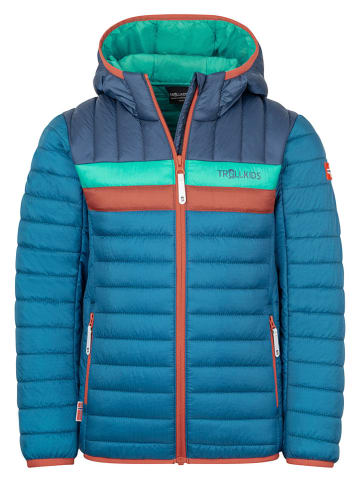 Doorgestikte jas "Eikefjord" turquoise
