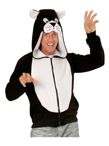Kostümfleecejacke "Katze" in Weiß/ Schwarz