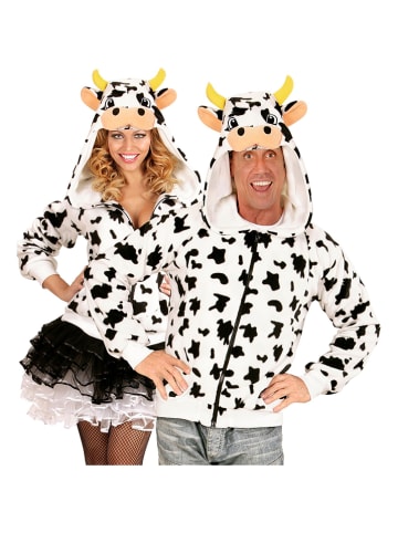 Polarowa kurtka kostiumowa "Cow" w kolorze czarno-kremowym