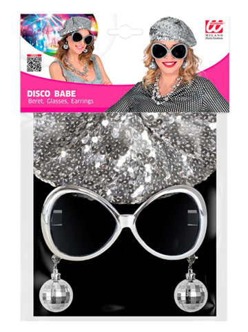 3-częściowy zestaw "Disco Babe" w kolorze srebrnym