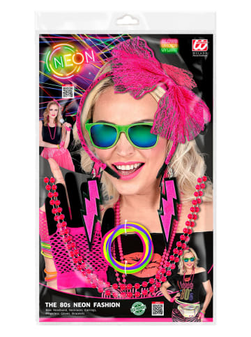 15-delige accessoiresset "Jaren 80" roze