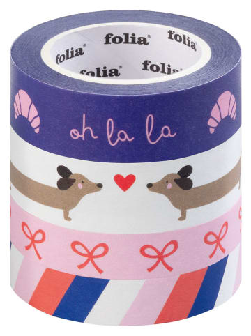 Plakband "Parisienne" meerkleurig - 4x 10 m