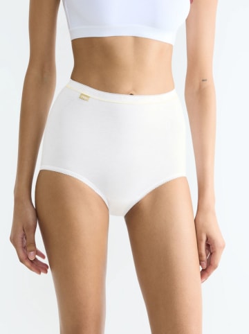 Pełne figi high waist (3 pary) "Basic Gold" w kolorze białym