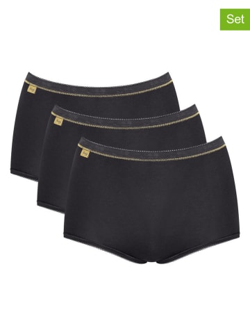 Pełne figi high waist (3 pary) "Basic Gold" w kolorze czarnym