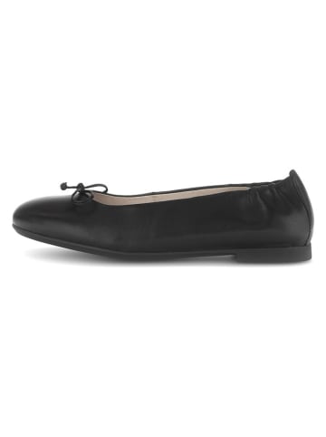 Leder-Ballerinas in Schwarz