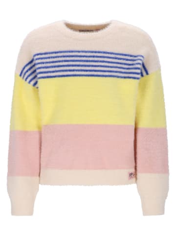 Sweter "Kendra" w kolorze żółto-jasnoróżowo-kremowym