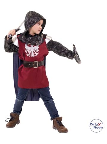 4-częściowy kostium "Knight Lancelot" w kolorze czarno-czerwonym