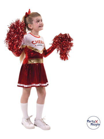 3-delig kostuum "Cheerleader" rood