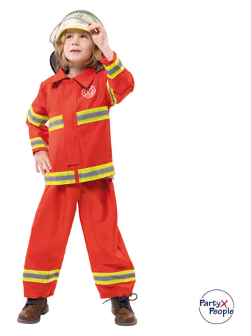 3-delig kostuum "Feuerwehrmann" rood