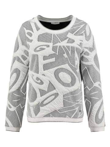 Pullover "Booklet" in Grau/ Weiß