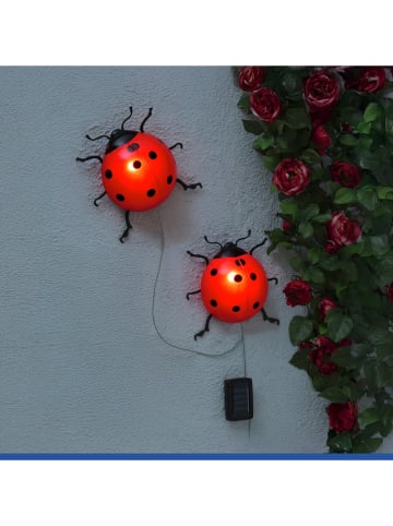 2er-Set: LED-Solarleuchten in Rot - Ø 20 cm