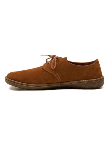 Leder-Schnürschuhe "Terra" in Hellbraun