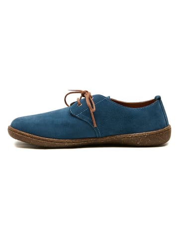 Leder-Schnürschuhe "Terra" in Blau
