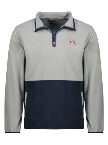 Fleecepullover "Touki" in Dunkelblau/ Grau