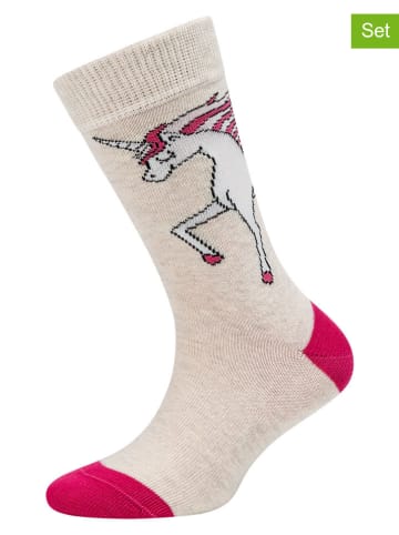 8-delige set: sokken crème/roze