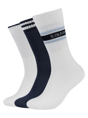 5-delige set: sokken wit/donkerblauw