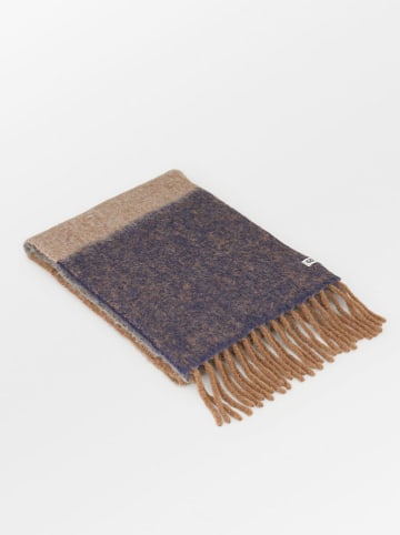 Schal in Camel/ Bordeaux/ Dunkelblau - (L)200 x (B)35 cm