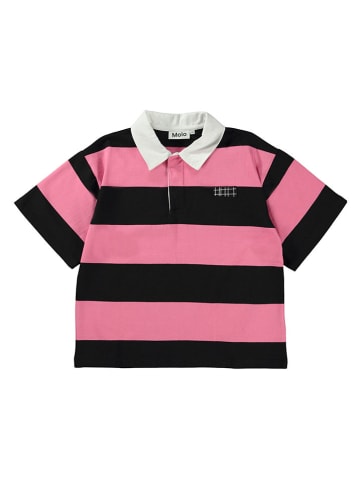 Poloshirt in Schwarz/ Rosa