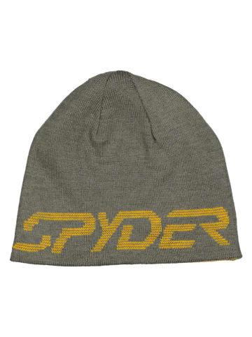 Dwustronna czapka beanie "Bug" w kolorze żółto-oliwkowym
