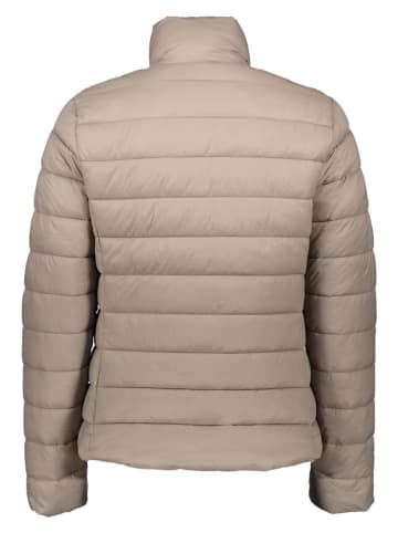 Doorgestikte jas beige