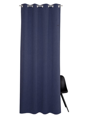 Zasłona "Harp" w kolorze granatowym z oczkami