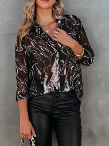 Blouse zwart/wit