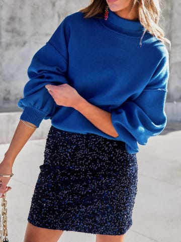 Rollkragenpullover in Blau