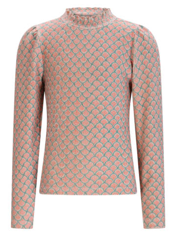 Longsleeve "Koss" in Apricot/ Petrol