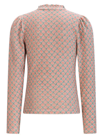 Longsleeve "Koss" abrikooskleurig/petrol