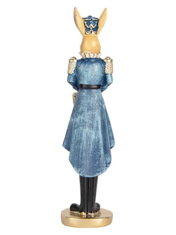Decofiguur "Konijntje" blauw/goudkleurig - (B)5 x (H)18 x (D)5 cm