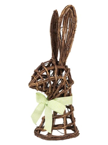 Deco-object "Konijntje" bruin/groen - (B)17 x (H)40 x (D)17 cm