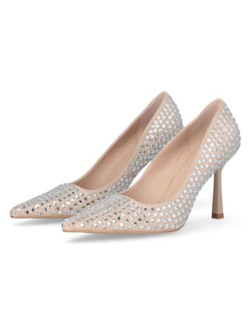 Leder-Pumps in Beige